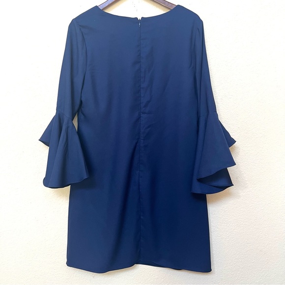 Laundry by Shelli Segal Los Angeles Blue Bell Sleeve Dress B17/35 - Picture 4 of 9